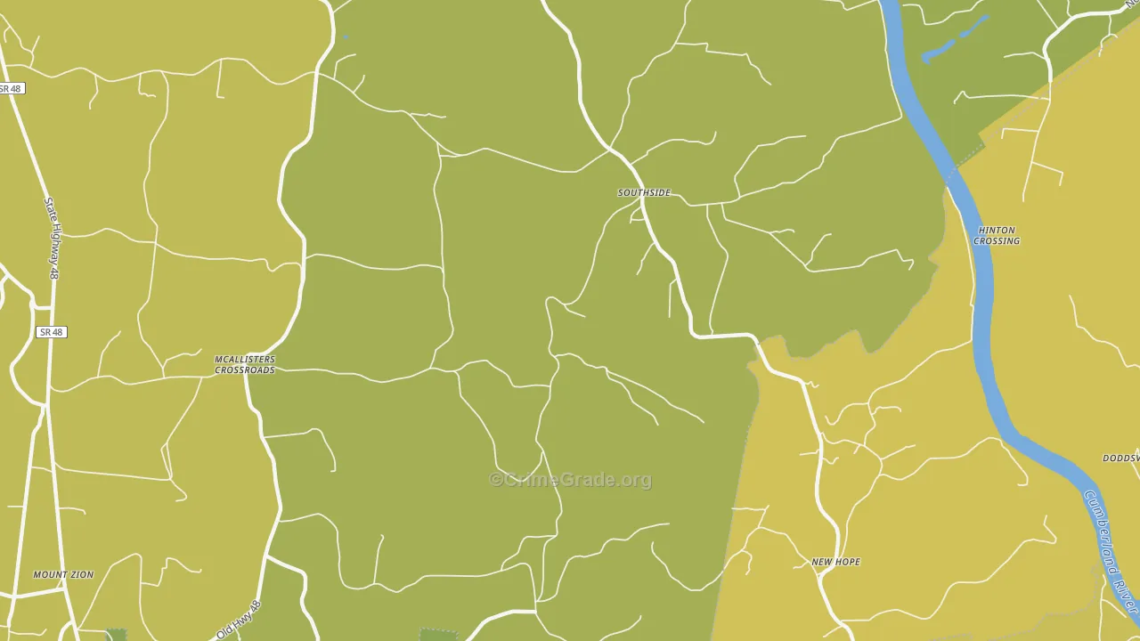 Southside, TN Map of Assault Rates