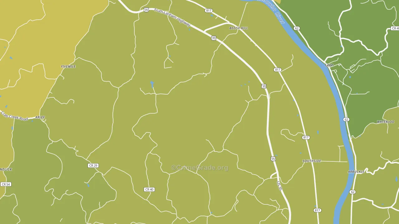 Southside, WV Map of Assault Rates