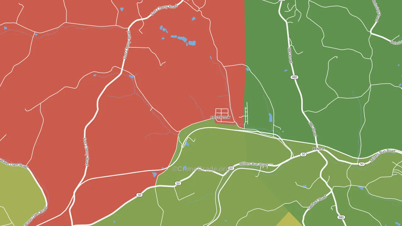 Southview, PA Map of Assault Rates
