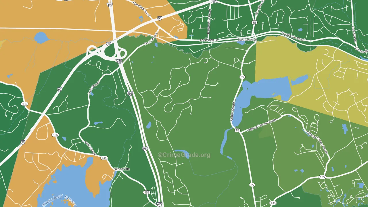 Southville, MA Map of Assault Rates