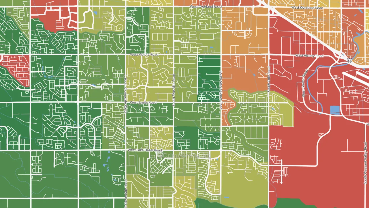 Southwest Ada, Boise, ID Map of Assault Rates