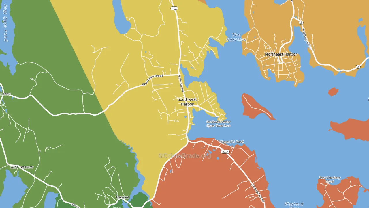 Southwest Harbor, ME Map of Assault Rates