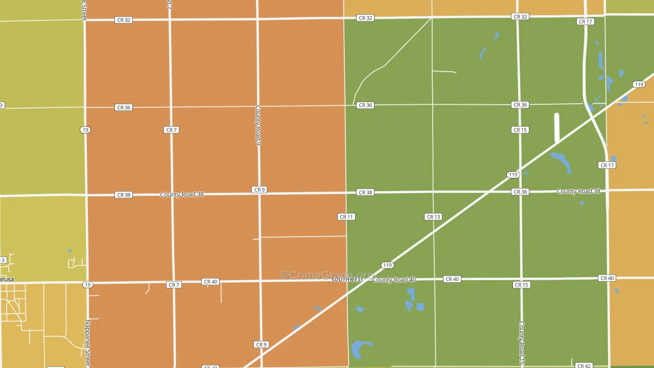 Southwest, IN Map of Assault Rates