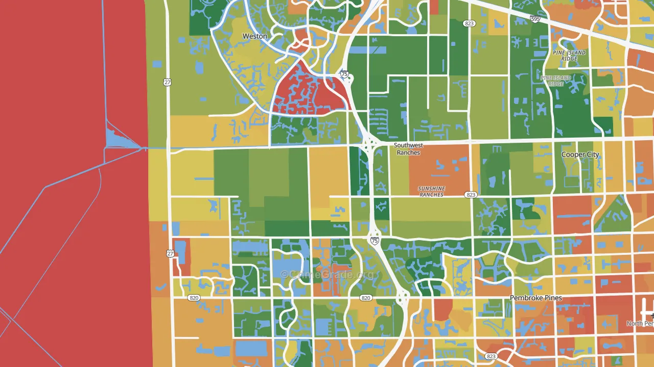 Southwest Ranches, FL Map of Assault Rates