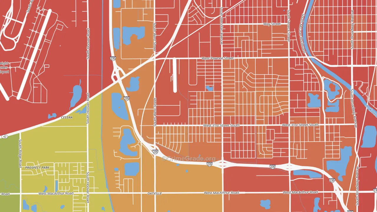 Southwest Village, Wichita, KS Map of Assault Rates