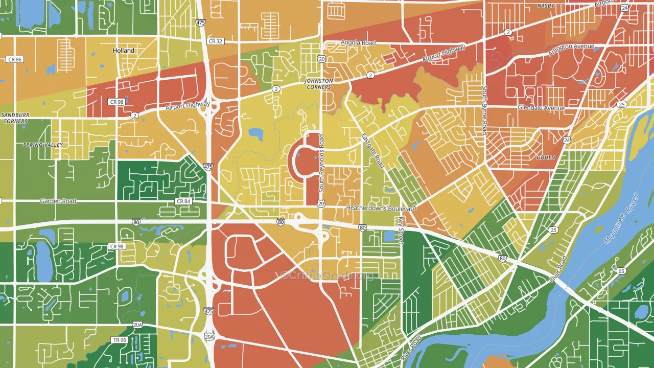 Southwyck, Toledo, OH Map of Assault Rates