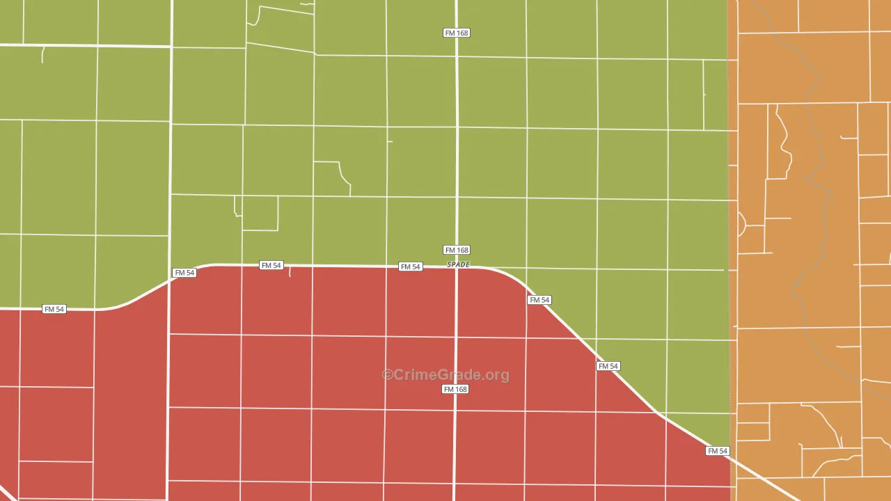 Spade, TX Map of Assault Rates