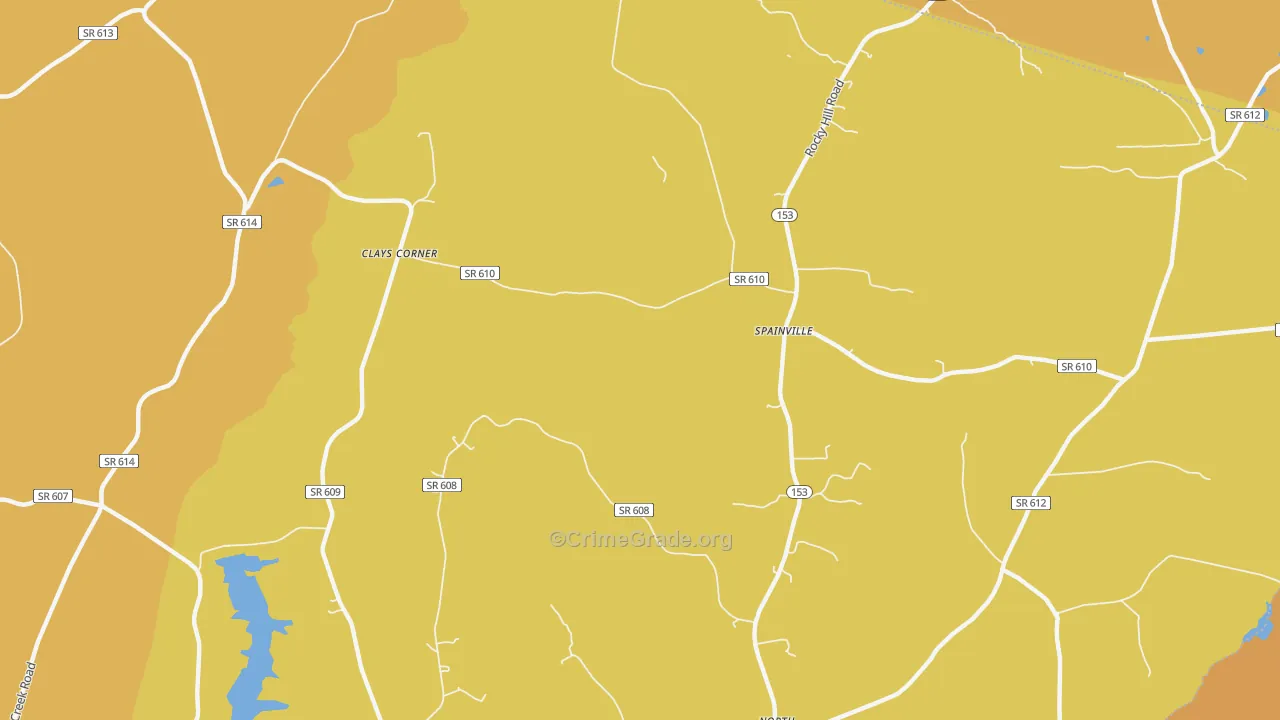 Spainville, VA Map of Assault Rates