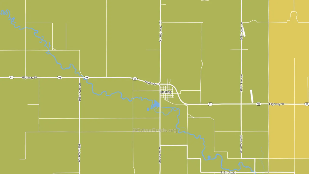Spalding, NE Map of Assault Rates