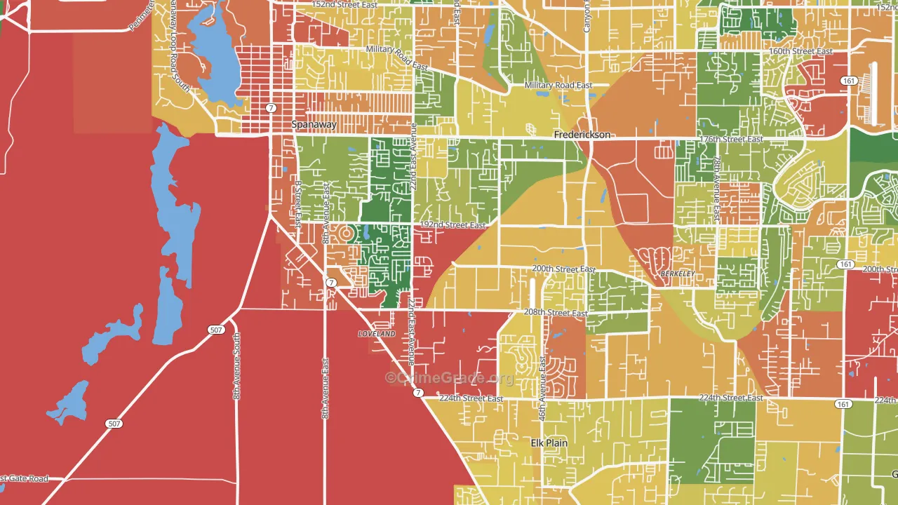 Spanaway, WA Map of Assault Rates