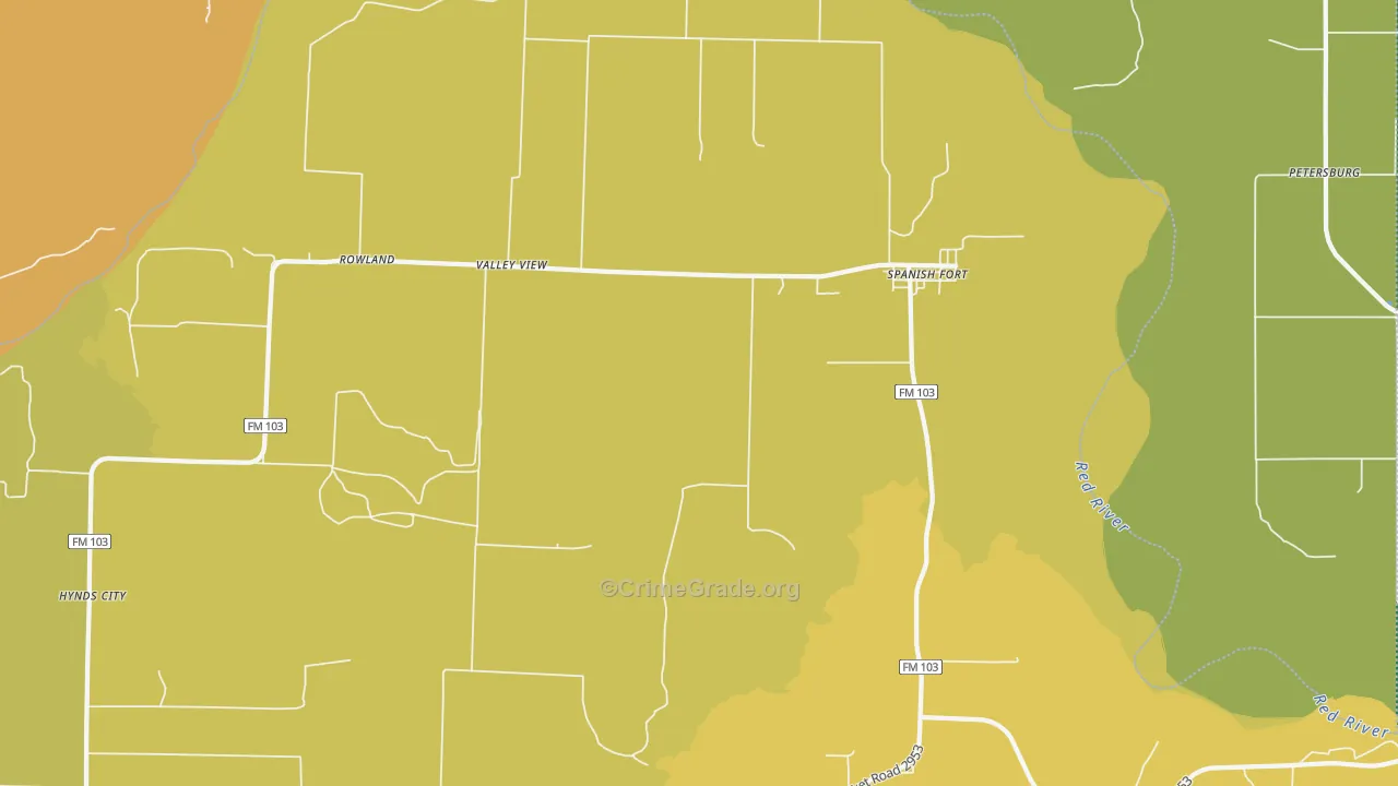 Spanish Fort, TX Map of Assault Rates