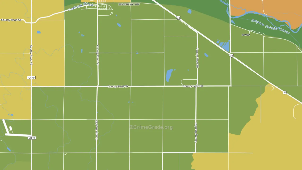 Spanish Village, CO Map of Assault Rates