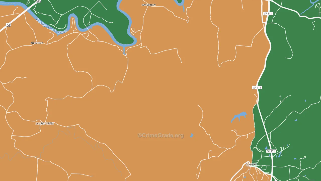 Sparkman, TN Map of Assault Rates