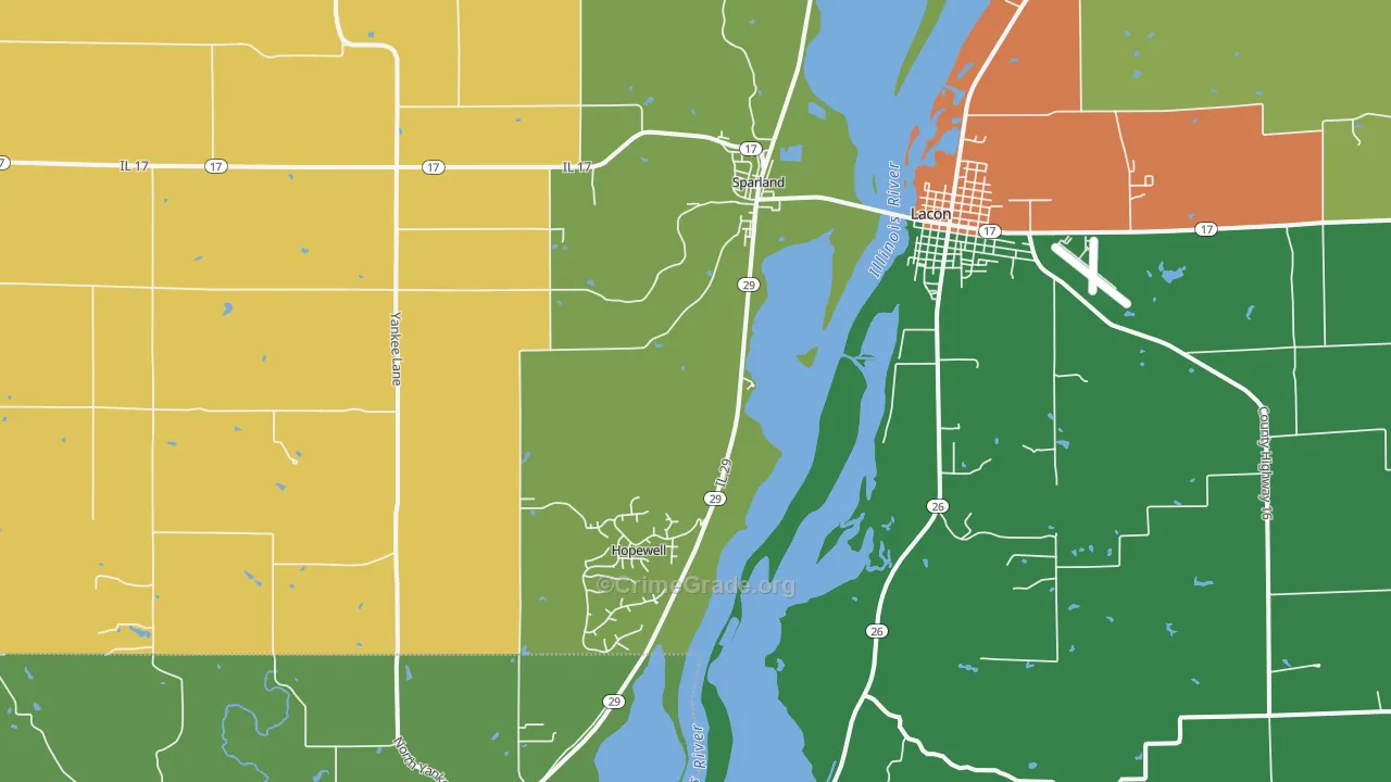 Sparland, IL Map of Assault Rates