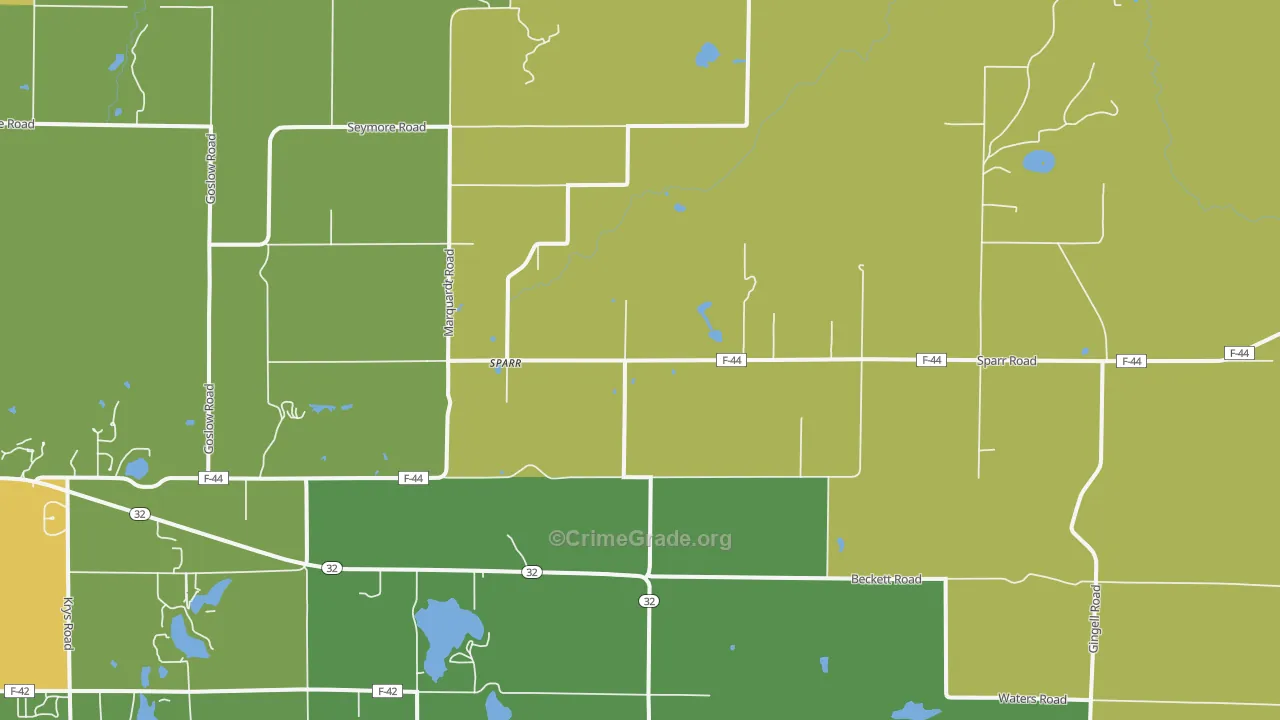 Sparr, MI Map of Assault Rates