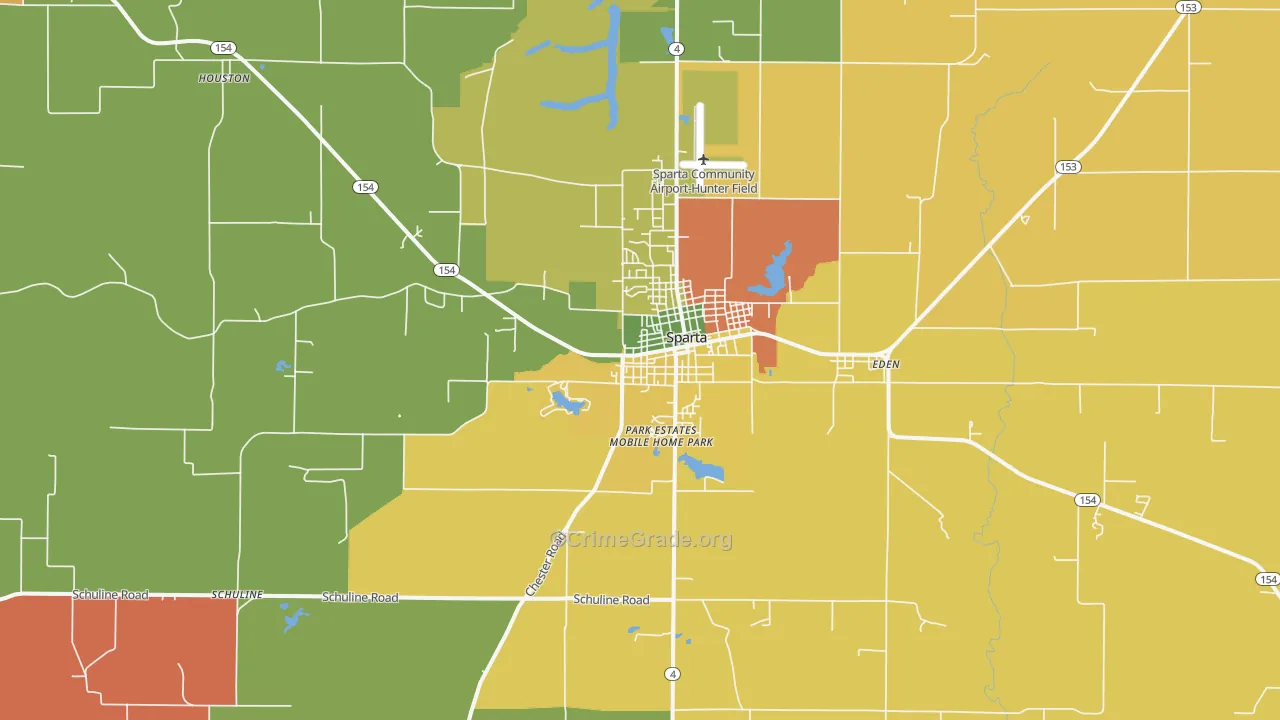 Sparta, IL Map of Assault Rates