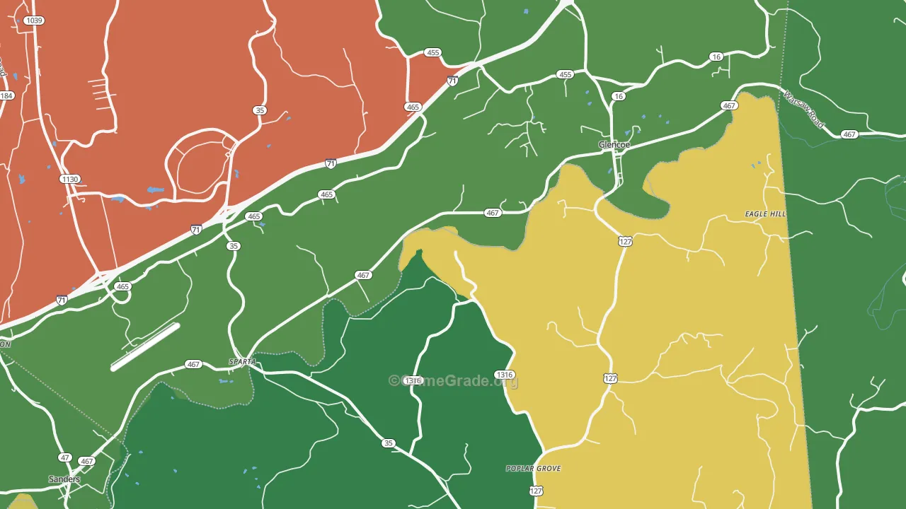 Sparta, KY Map of Assault Rates