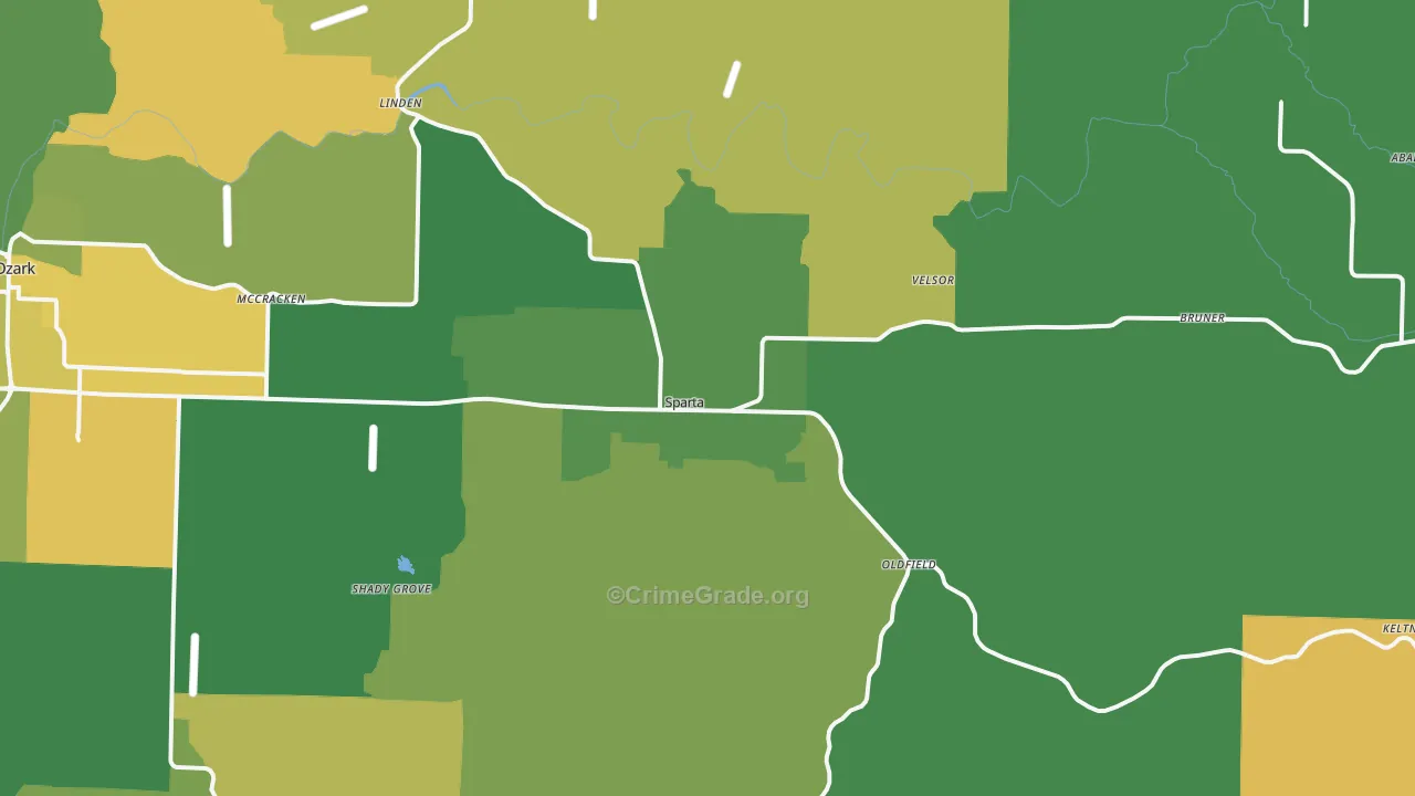 Sparta, MO Map of Assault Rates