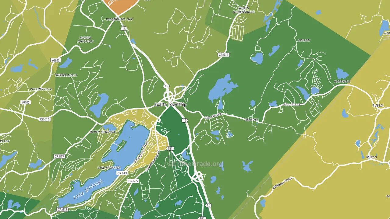 Sparta, NJ Map of Assault Rates