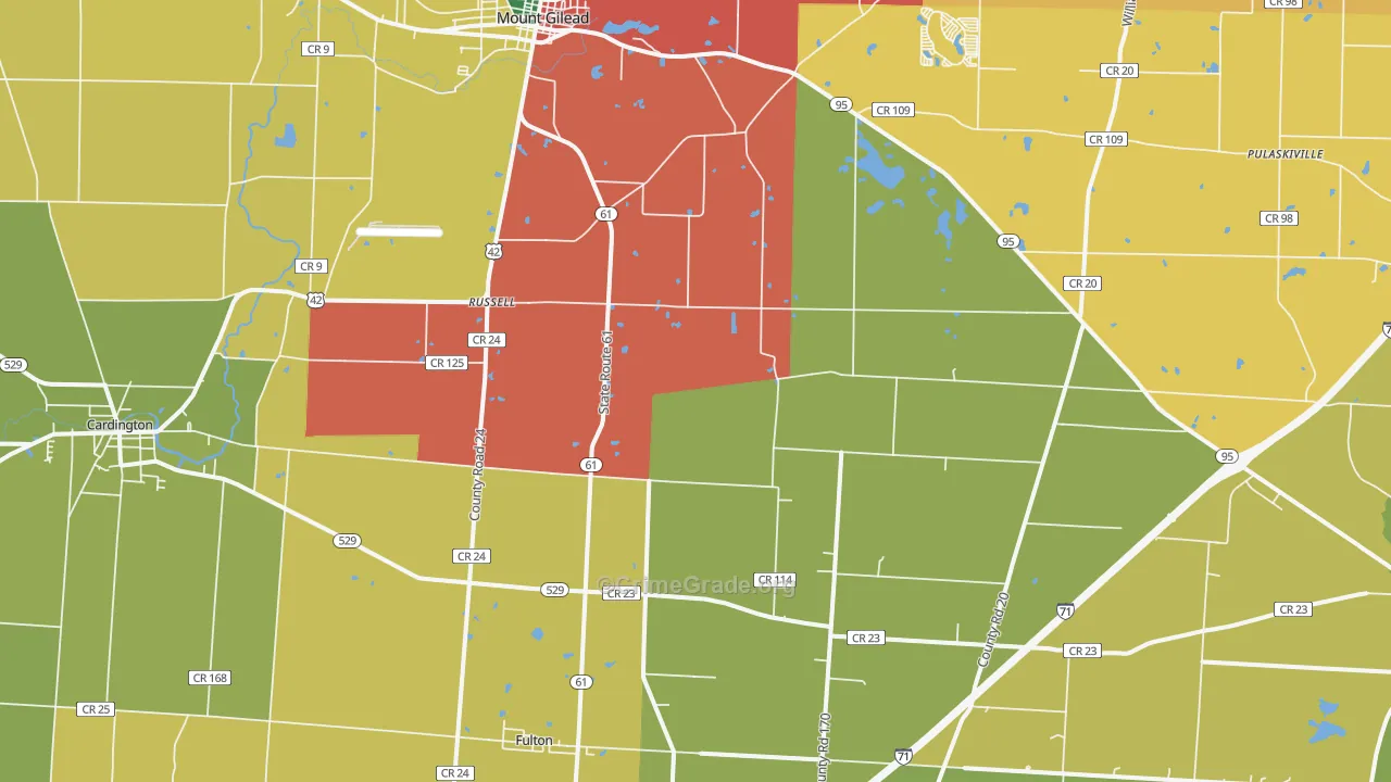 Sparta, OH Map of Assault Rates