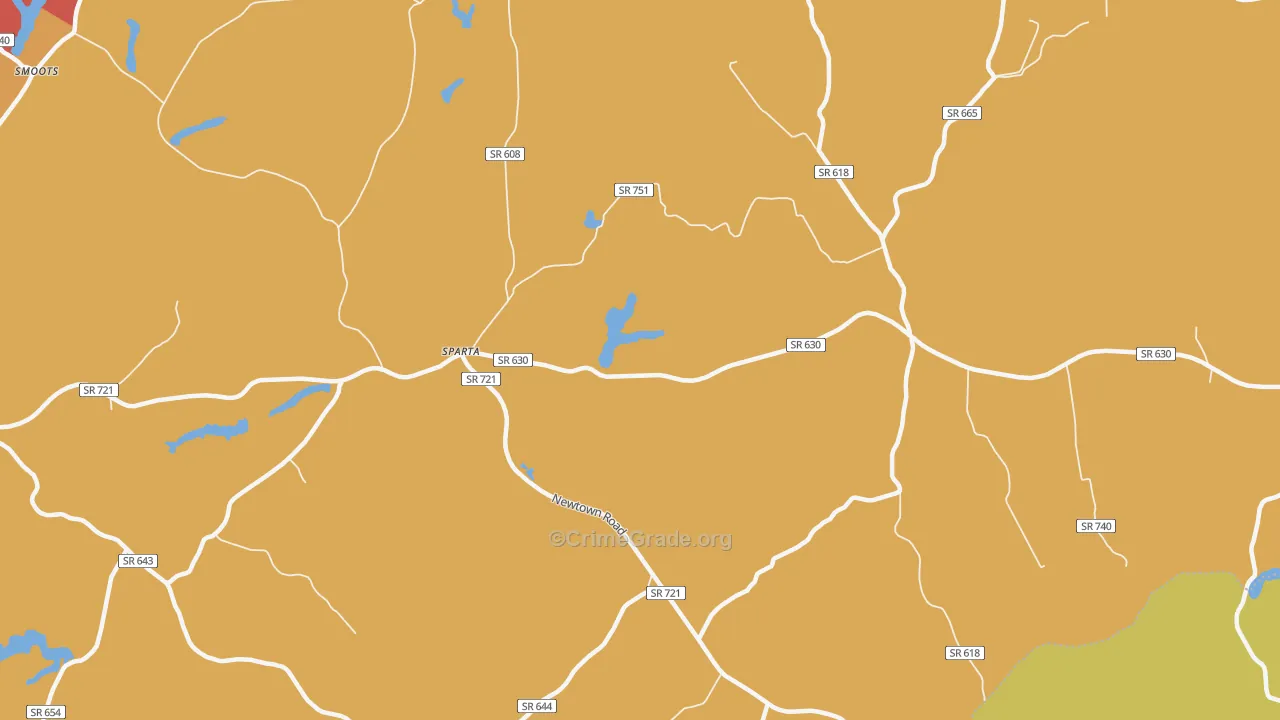 Sparta, VA Map of Assault Rates