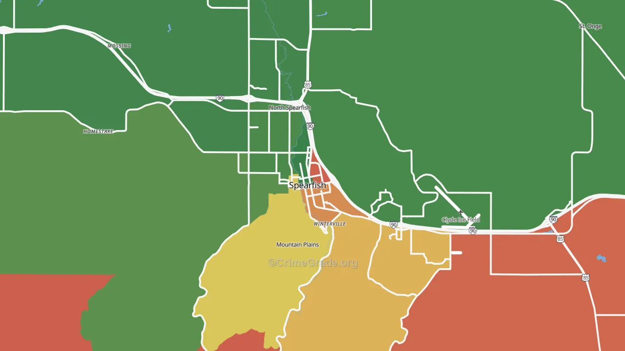 Spearfish, SD Map of Assault Rates