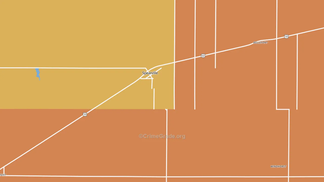 Spearville, KS Map of Assault Rates
