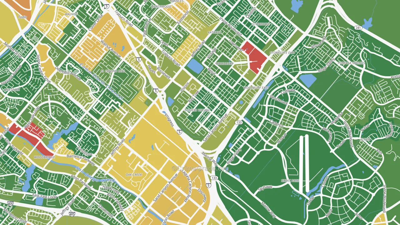 Spectrum, Irvine, CA Map of Assault Rates