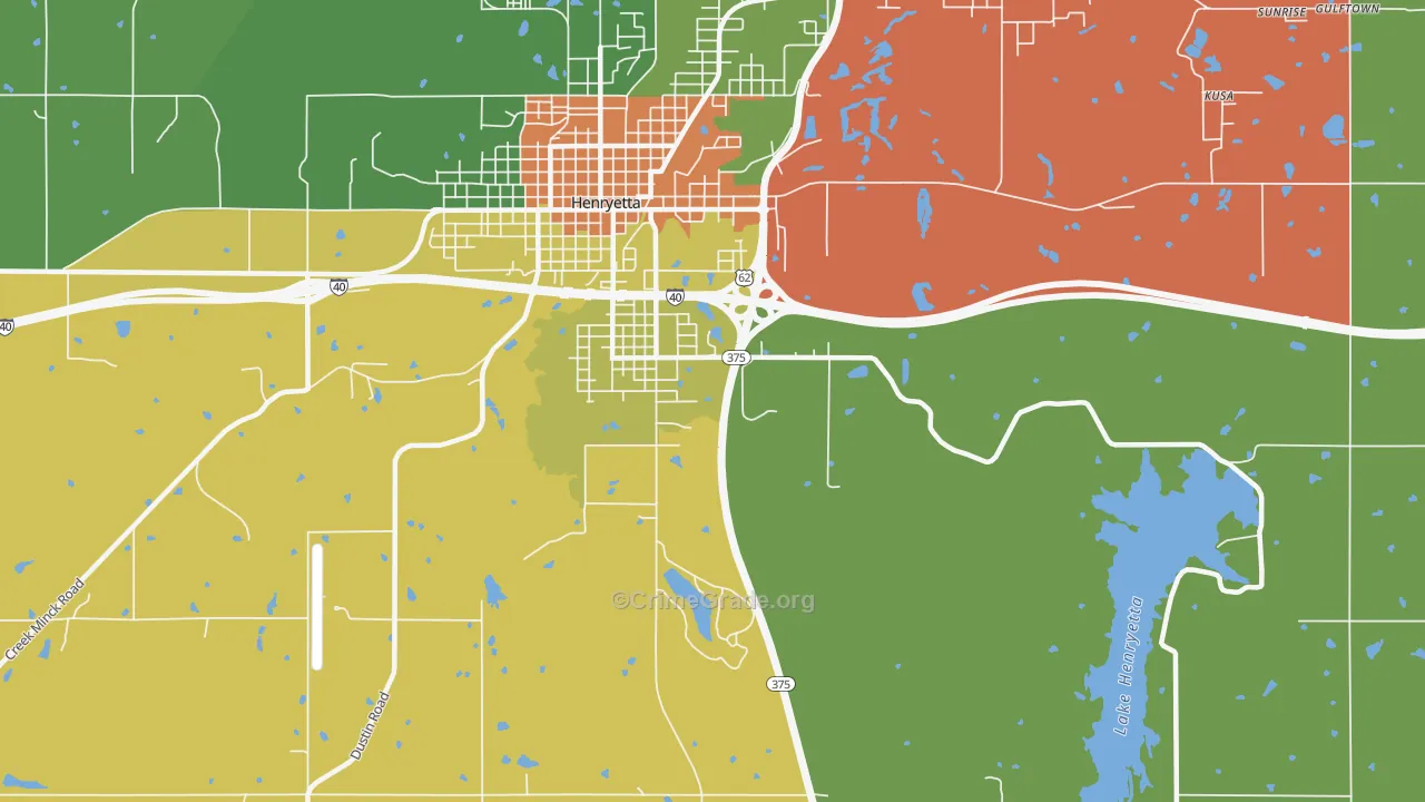 Spelter City, OK Map of Assault Rates