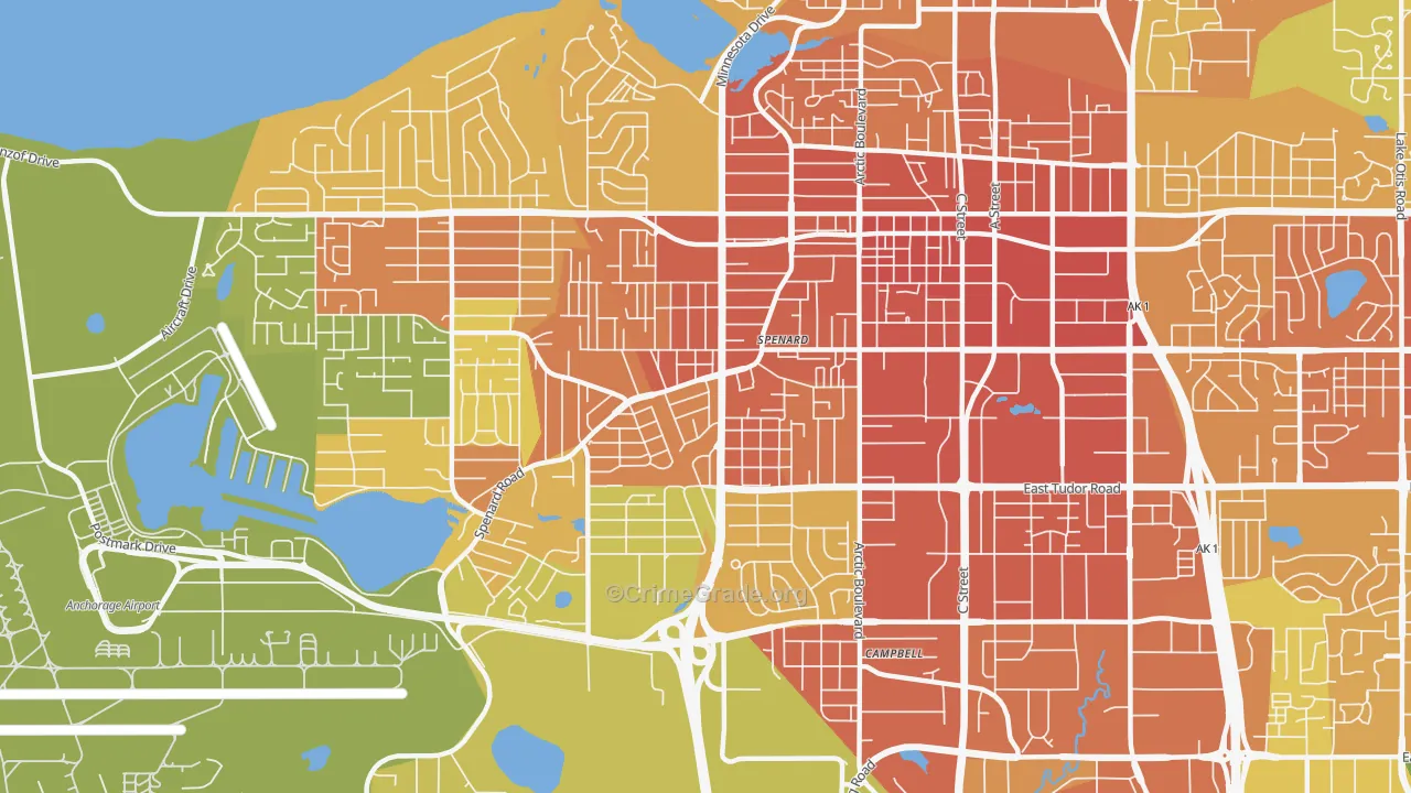 Spenard, Anchorage, AK Map of Assault Rates