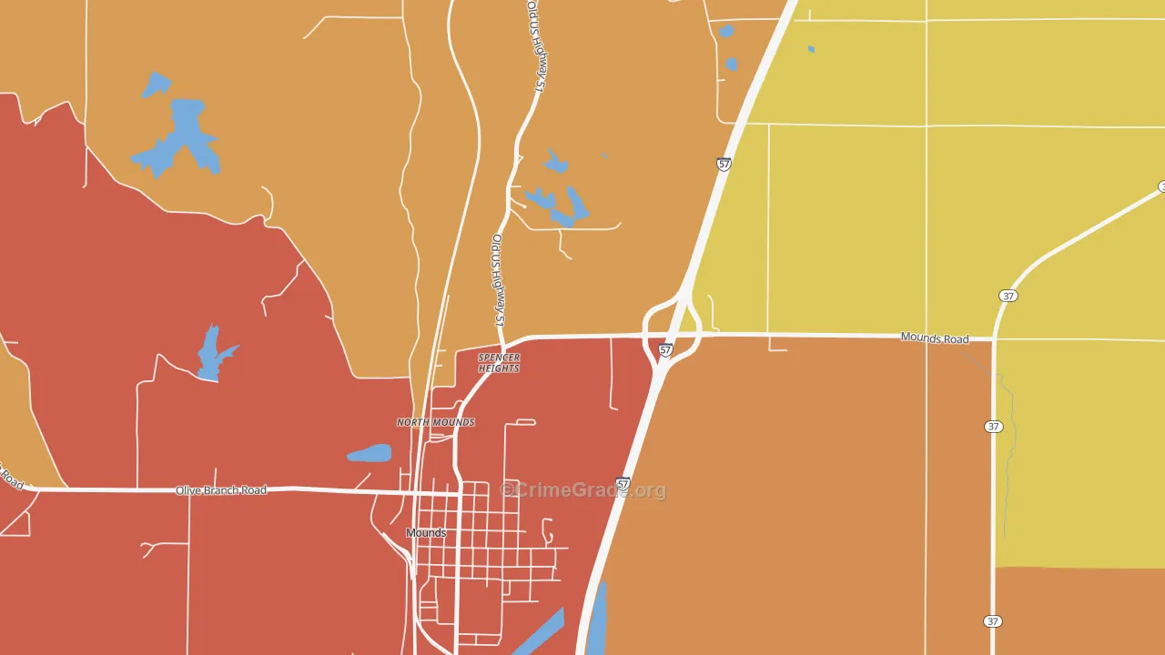 Spencer Heights, IL Map of Assault Rates