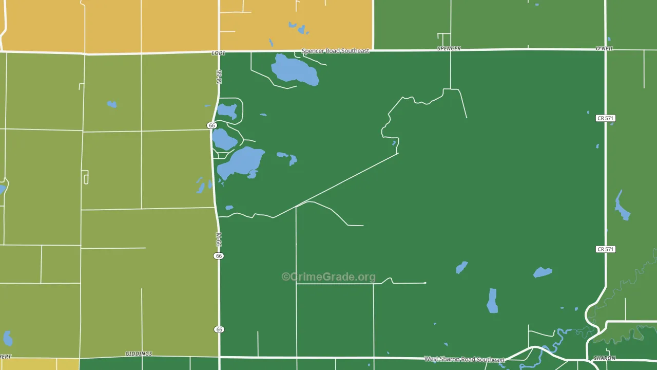 Spencer, MI Map of Assault Rates