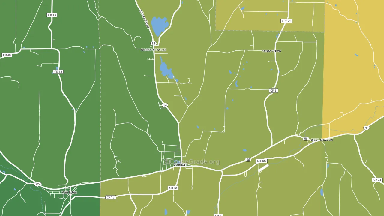 Spencer, NY Map of Assault Rates