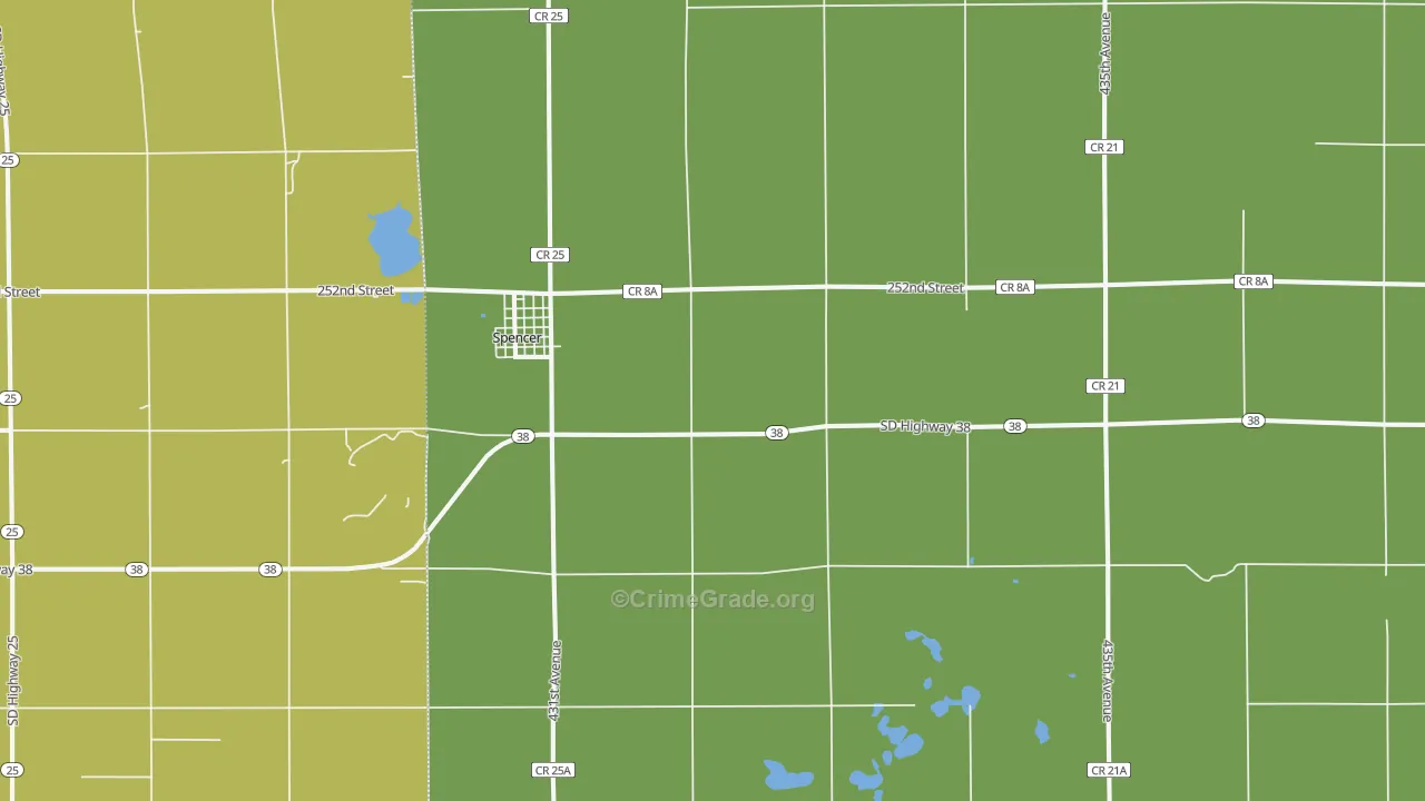 Spencer, SD Map of Assault Rates