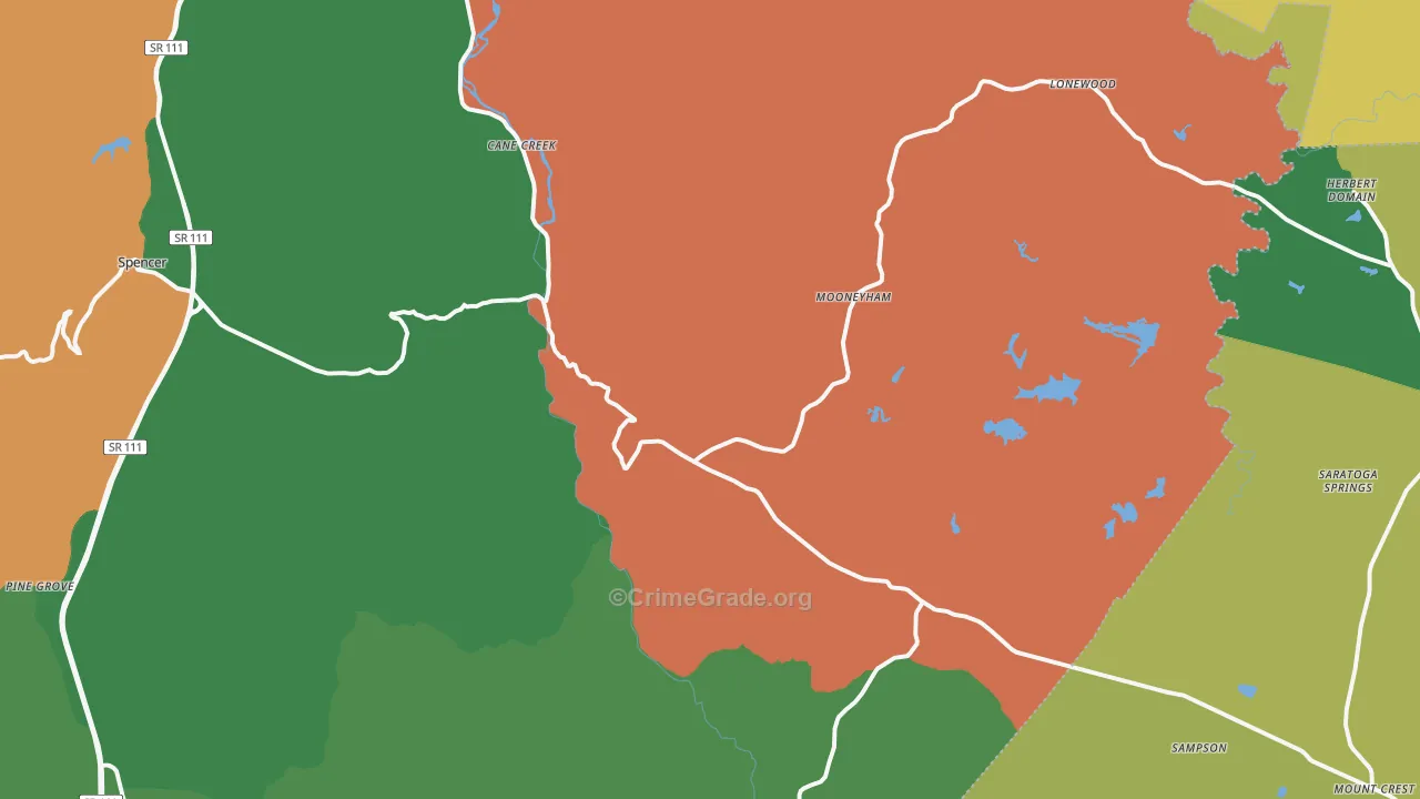 Spencer, TN Map of Assault Rates