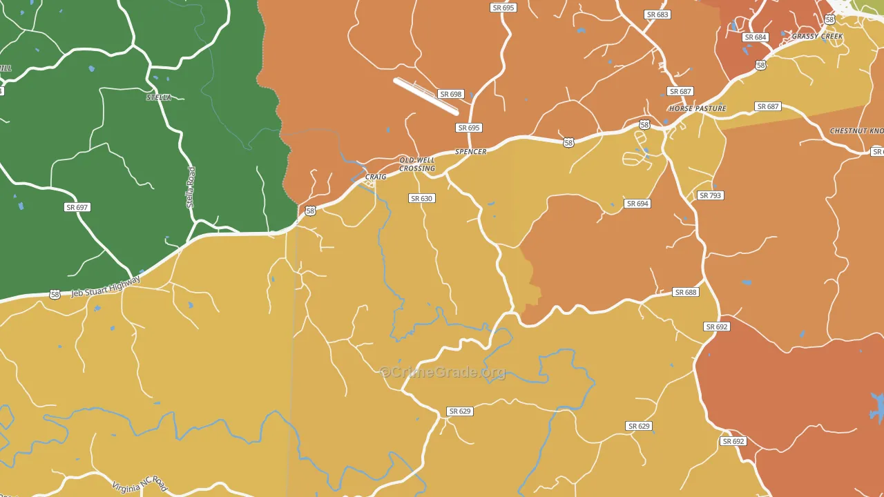 Spencer, VA Map of Assault Rates