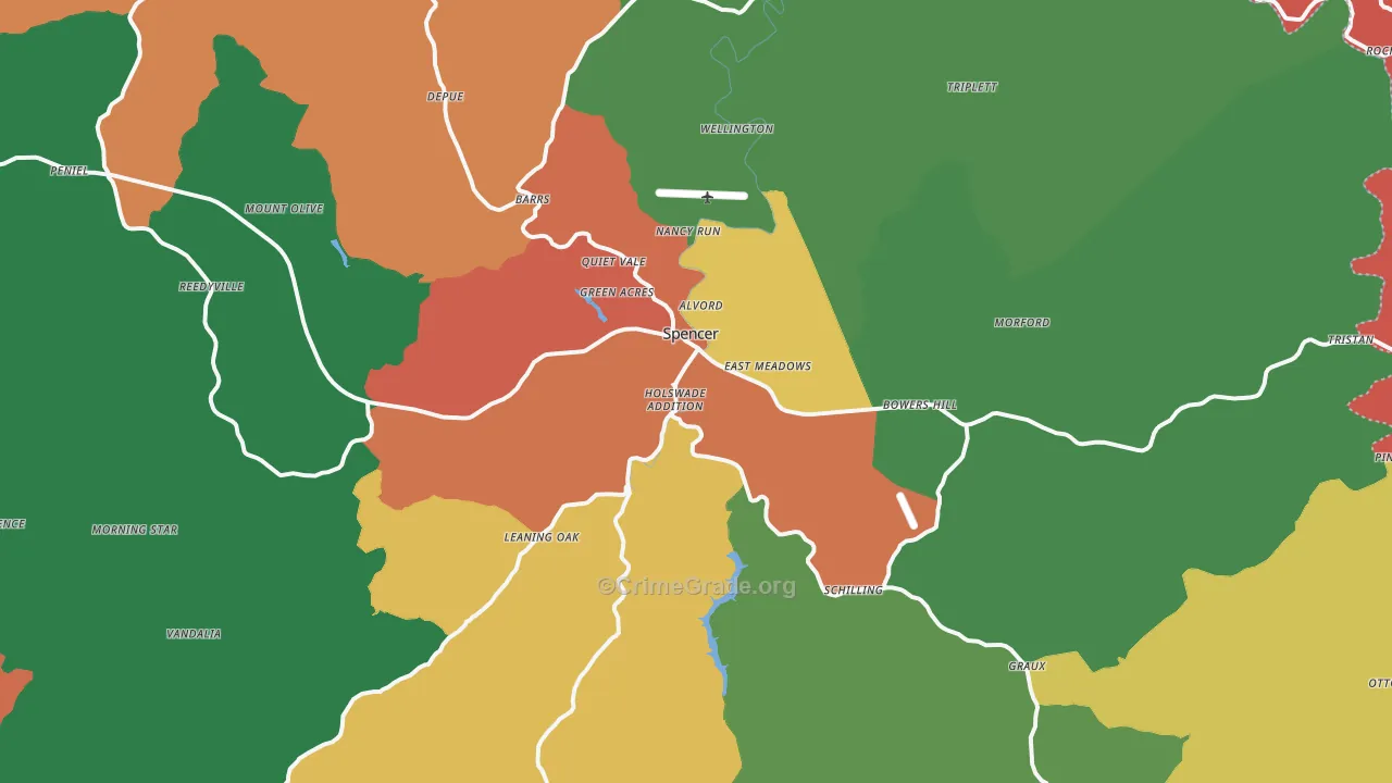 Spencer, WV Map of Assault Rates