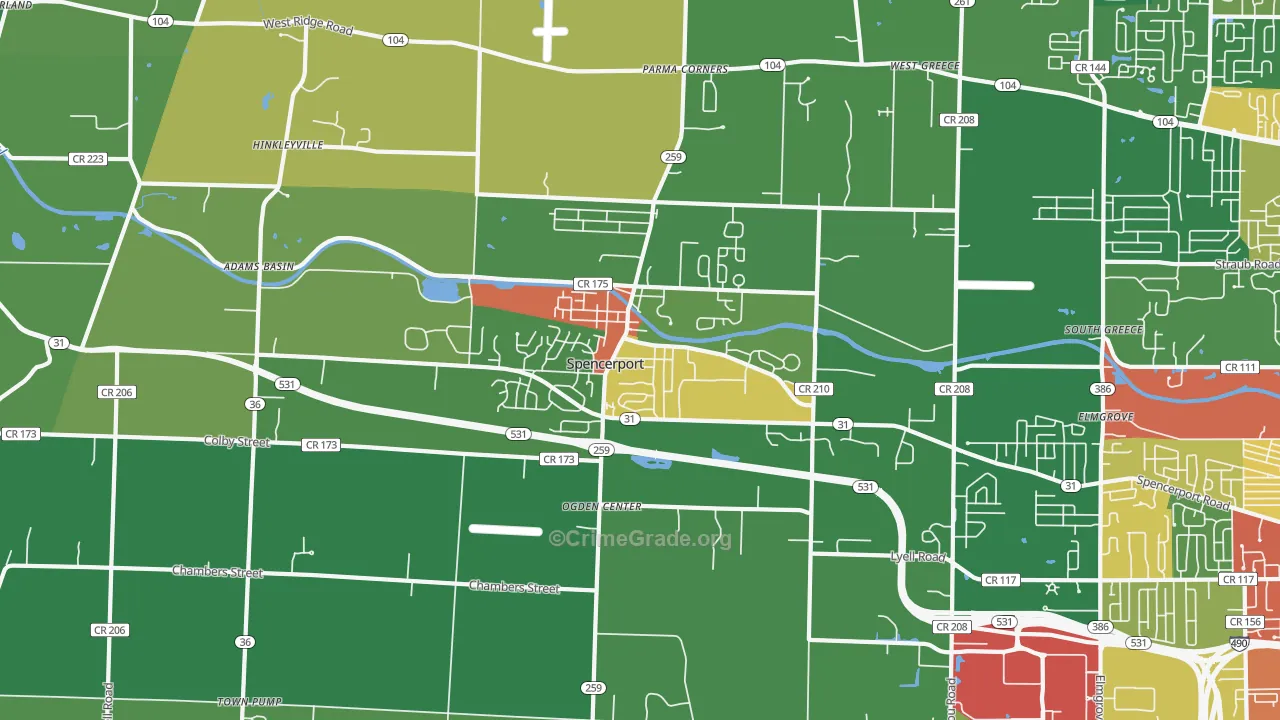 Spencerport, NY Map of Assault Rates