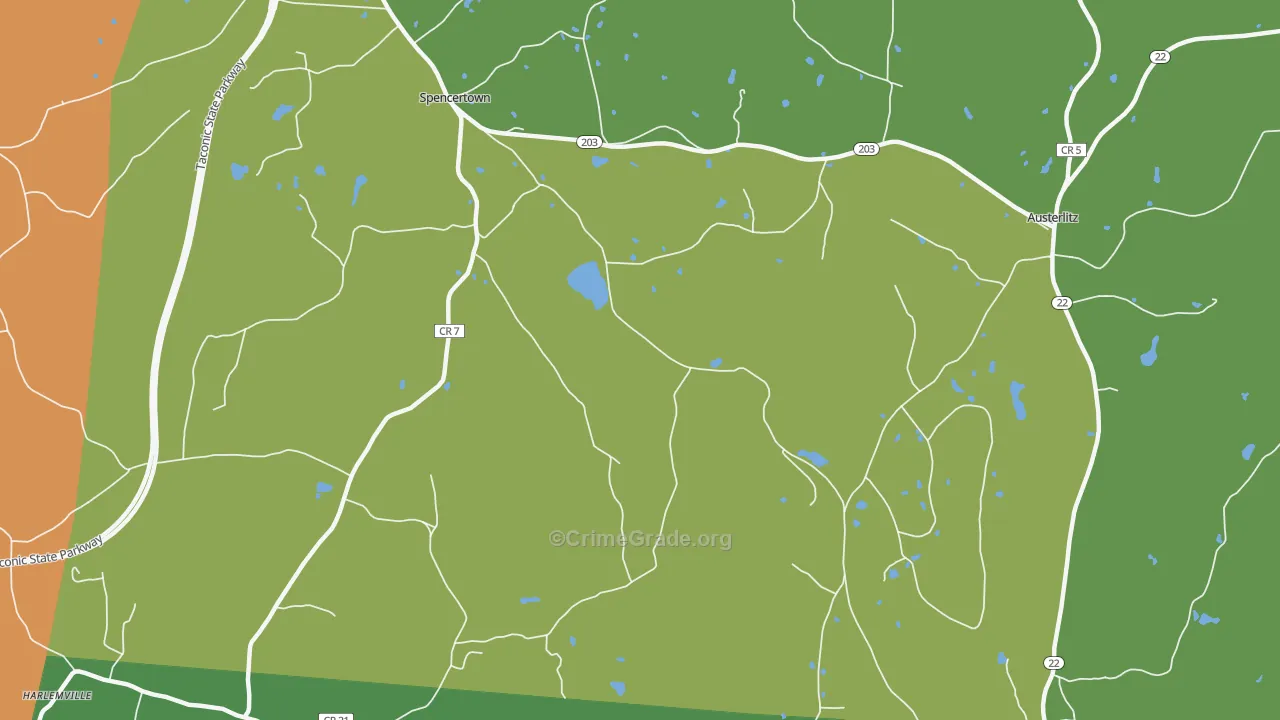 Spencertown, NY Map of Assault Rates