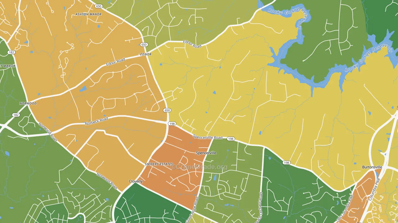 Spencerville, MD Map of Assault Rates