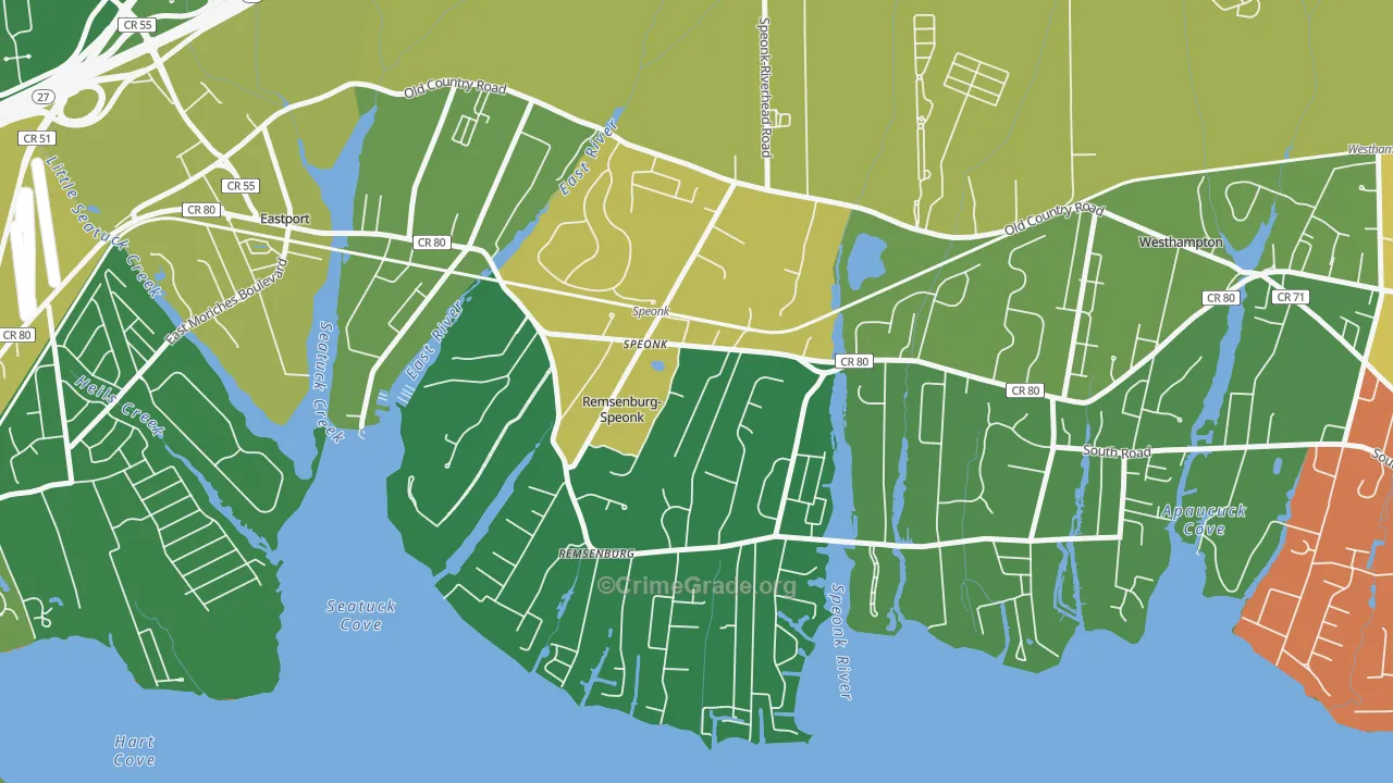 Speonk, NY Map of Assault Rates