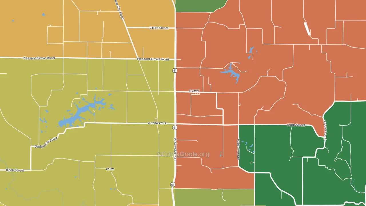 Sperry, IA Map of Assault Rates