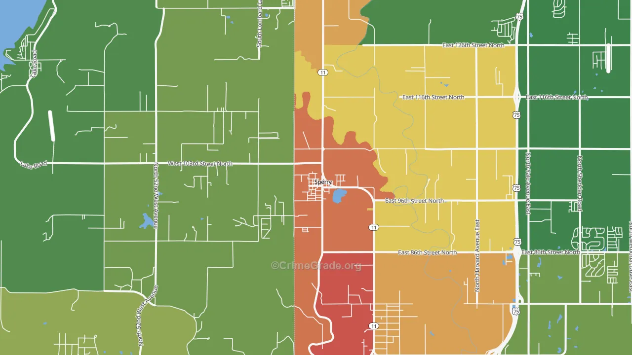 Sperry, OK Map of Assault Rates