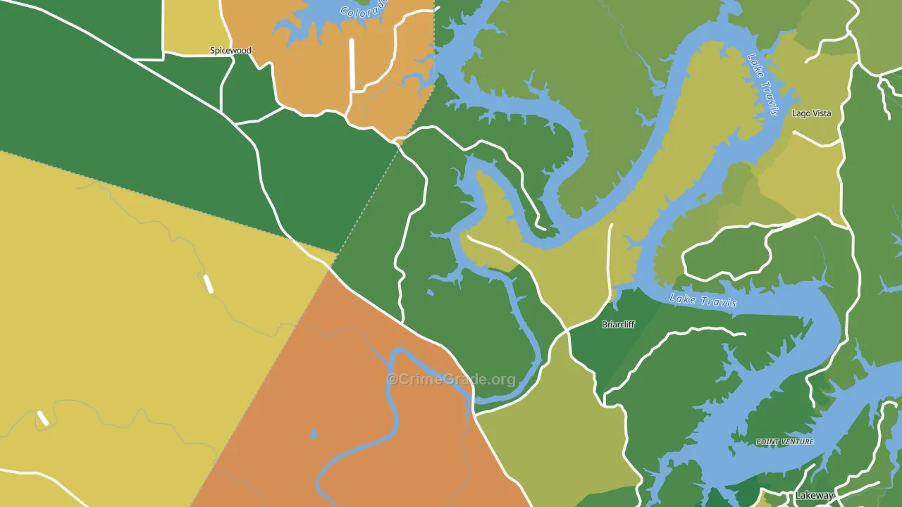 Spicewood, TX Map of Assault Rates
