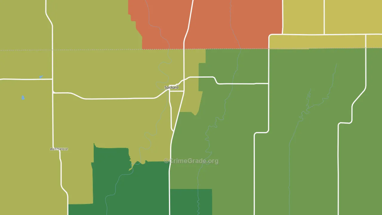 Spickard, MO Map of Assault Rates