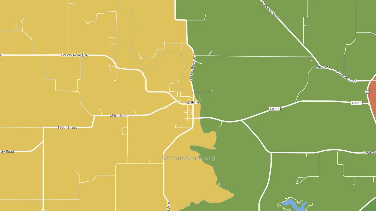 Spillville, IA Map of Assault Rates