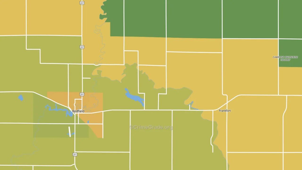 Spink County, SD Map of Assault Rates