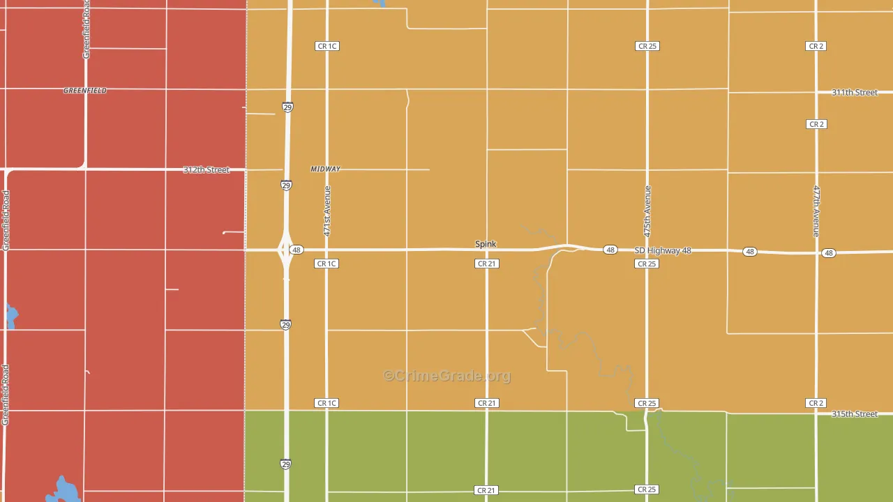 Spink, SD Map of Assault Rates