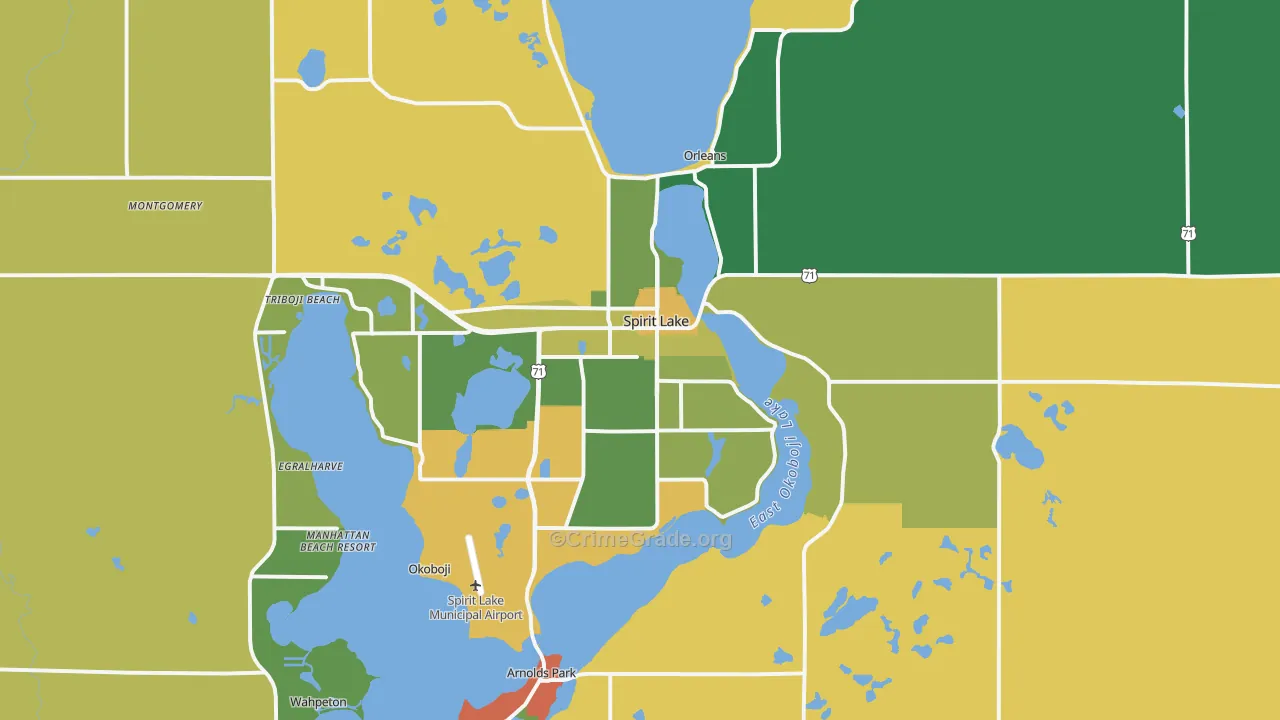 Spirit Lake, IA Map of Assault Rates