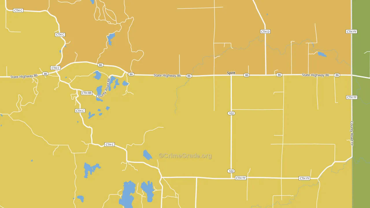 Spirit, WI Map of Assault Rates